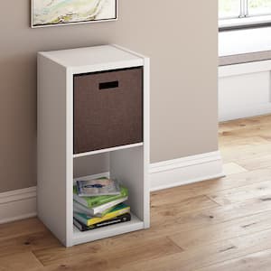 30 in. H x 15.87 in. W x 13.50 in. D White Wood Large 2- Cube Organizer
