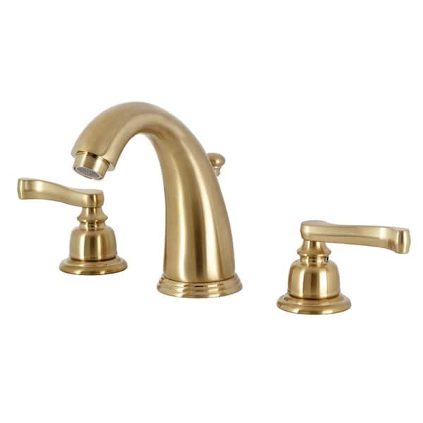 Kingston Brass Royale 8 in. Widespread Double Handle Bathroom Faucet in Brushed Brass