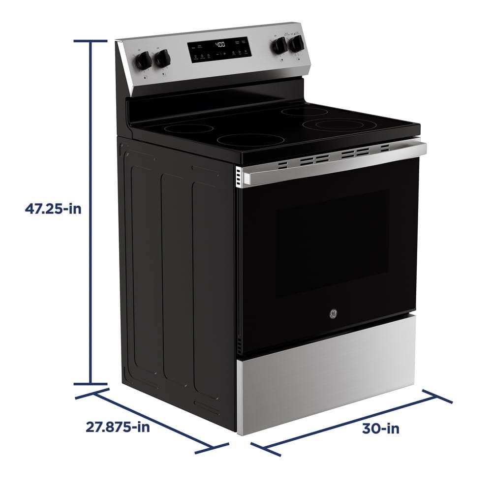 GE 30" Stainless Steel Free-Standing Electric Range with Sabbath Mode