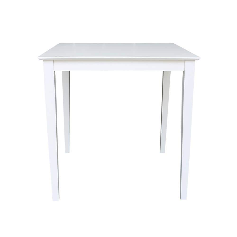 White Solid Wood 36" Square Counter Height Dining Table