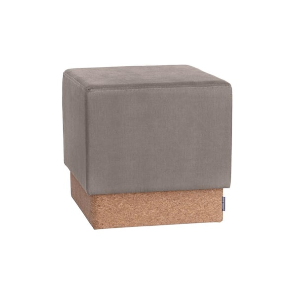 Seville Classics Vineyard Collection Cork Fabric Cube Storage Ottoman, Taupe (15 in. W x 15 in. D x 15 in. H)
