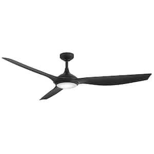 Talan 64.0 in. Indoor/Outdoor Integrated LED Matte Black Ceiling Fan with Remote Control