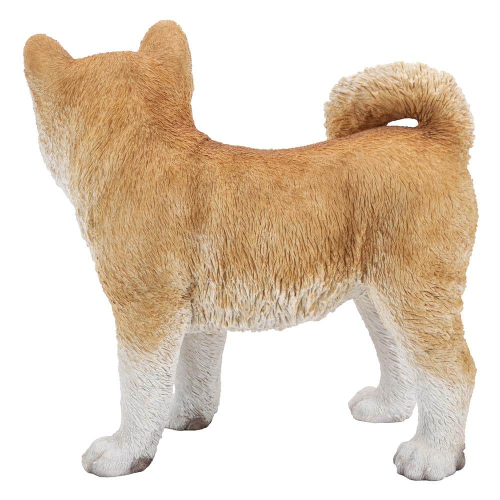 Realistic Polyresin Akita Dog Standing Garden Statue