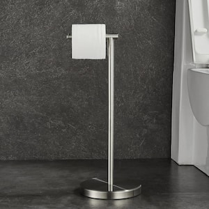 Bathroom Freestanding Toilet Paper Holder Tissue Roll Holder in Stainless Steel Brushed Nickel