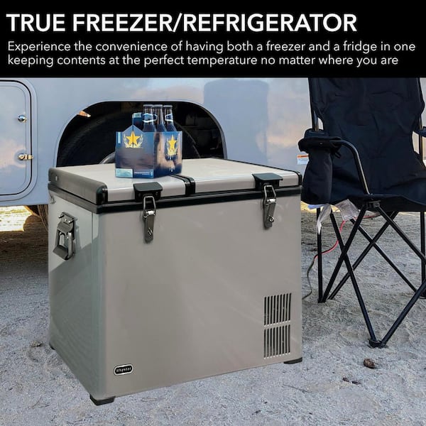 3.0 cu. ft. 90 qt Portable Freezer Car Fridge Compressor for RV AC / DC 12V / 24V Gray