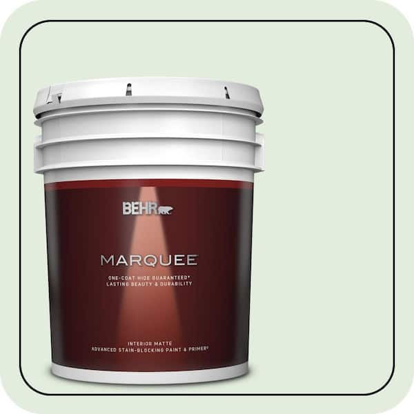 BEHR MARQUEE 5 gal. #M400-1 Establish Mint Matte Interior Paint & Primer
