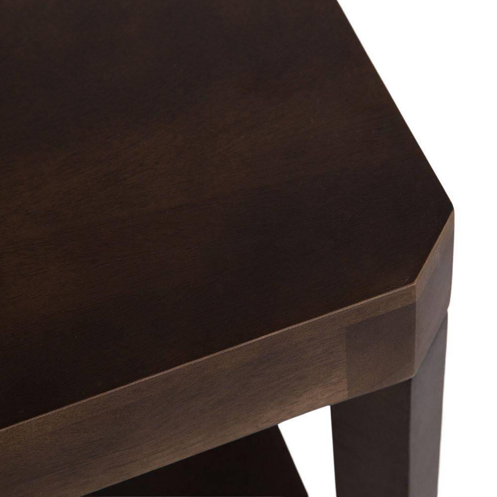 Talcott 22 in. Dark Brown Rectangle Wood End Table - thumbnail 5