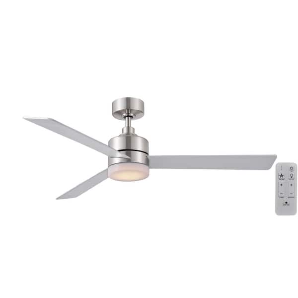 Madison II 52 in. Indoor Brushed Nickel Downrod Mount Ceiling Fan with Adjustable White LED and Remote Included