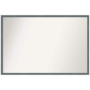 Dixie Blue Grey Rustic Narrow 37 in. W x 25 in. H Rectangle Non-Beveled Wood Framed Wall Mirror in Blue, Gray