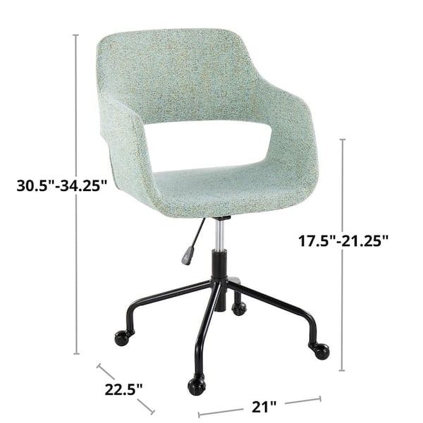 Lumisource Margarite Fabric Adjustable Height Office Chair in