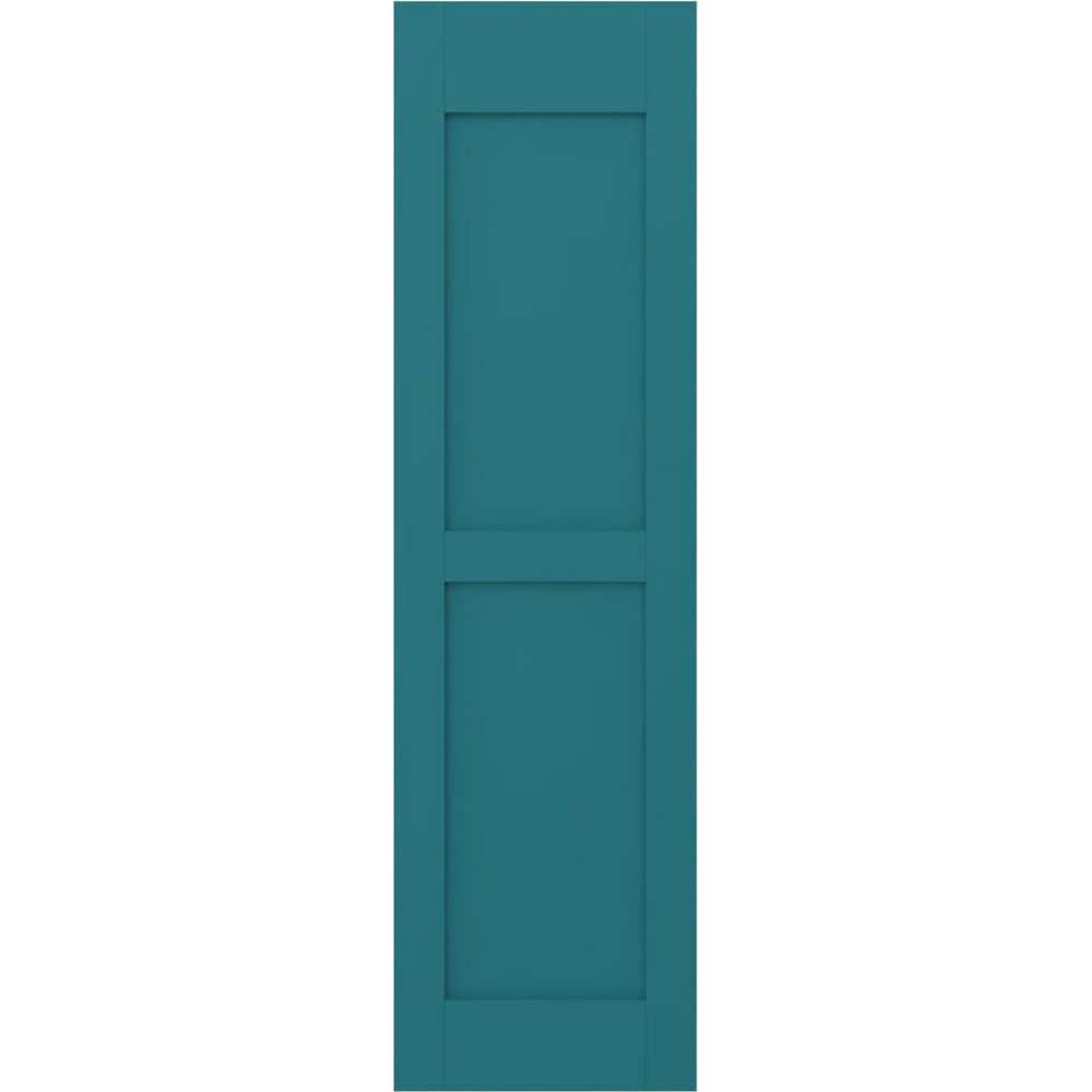 12 in. W x 55 in. H Americraft 2-Equal Flat Panel Exterior Real Wood Shutters Pair in Antigua price history on PriceWatchPro