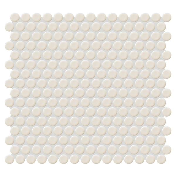 Daltile Restore Cream Soda Glossy 12 in. x 12 in. Glazed Porcelain Penny Round Mosaic Tile (10 sq. ft./Case)