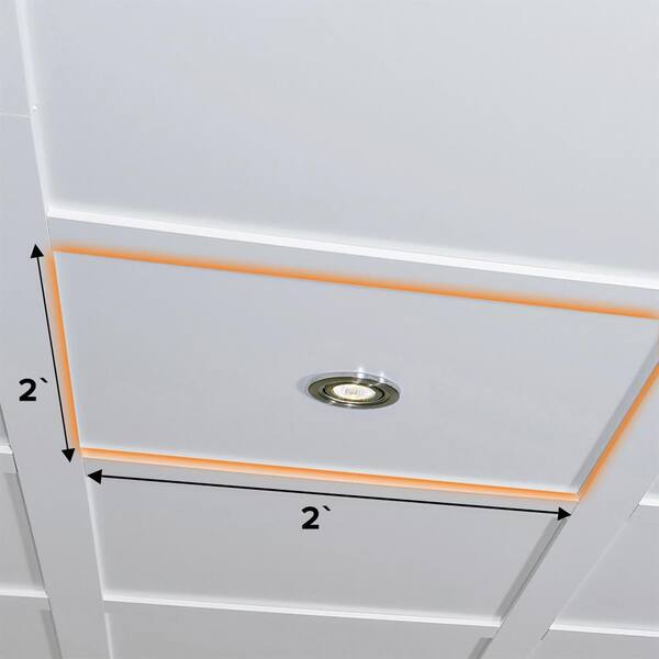 Finished White 2 ft. x 2 ft. Modern MDF Acoustic Square Suspended Ceiling Tile (40 Total Sq. Ft. /Case)