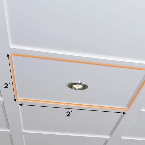 Finished White 2 ft. x 2 ft. Modern MDF Acoustic Square Suspended Ceiling Tile (100 Total Sq. Ft. /Case)