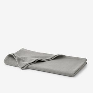 Cotton Weave Mineral Gray Solid Woven Throw Blanket