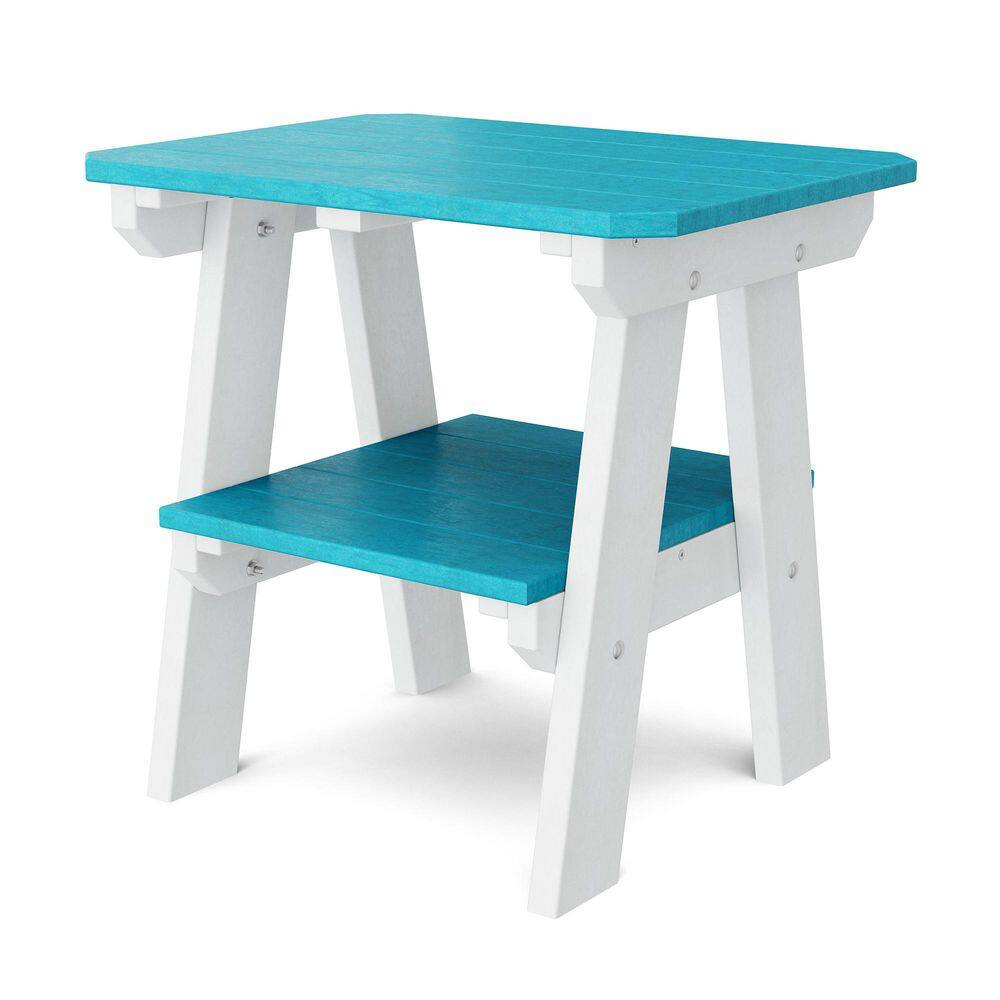 Heritage Aruba Blue and White HDPE Plastic Outdoor Side Table price history on PriceWatchPro