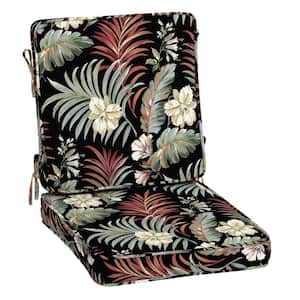 ProFoam 20 in. x 20 in. Outdoor High Back Dining Chair Cushion in Simone Black Tropical