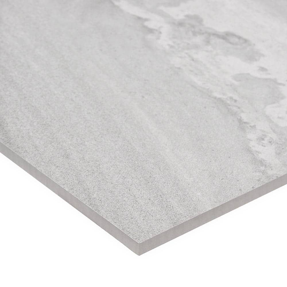 Gray 24x48 Polished Porcelain Marble Look Tile