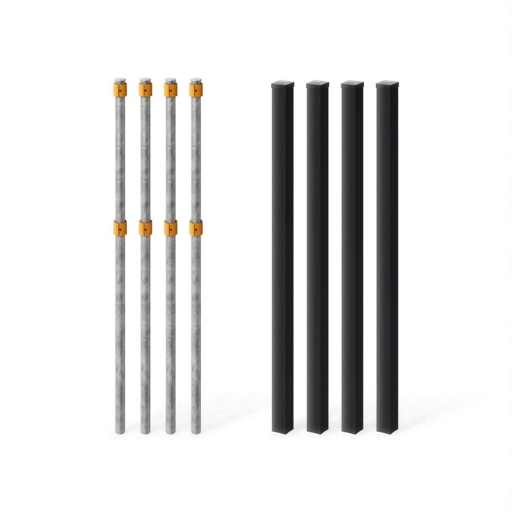 4ft. H No Dig Edgewood Black Aluminum Line Fence Posts Kit with Pipe Anchors (4 Pack) price history on PriceWatchPro