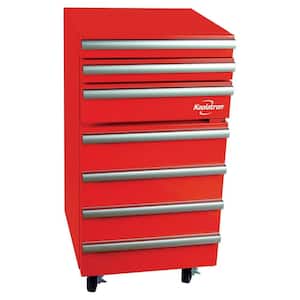Tool Chest Fridge, 1.8 cu. ft.. (50L), Rolling Compact Refrigerator with 3 Tool Drawers, Red