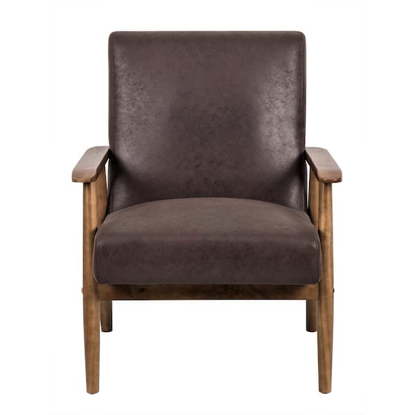 US Pride Furniture Charles Dark Brown Classic Mid-Century Modern Chair