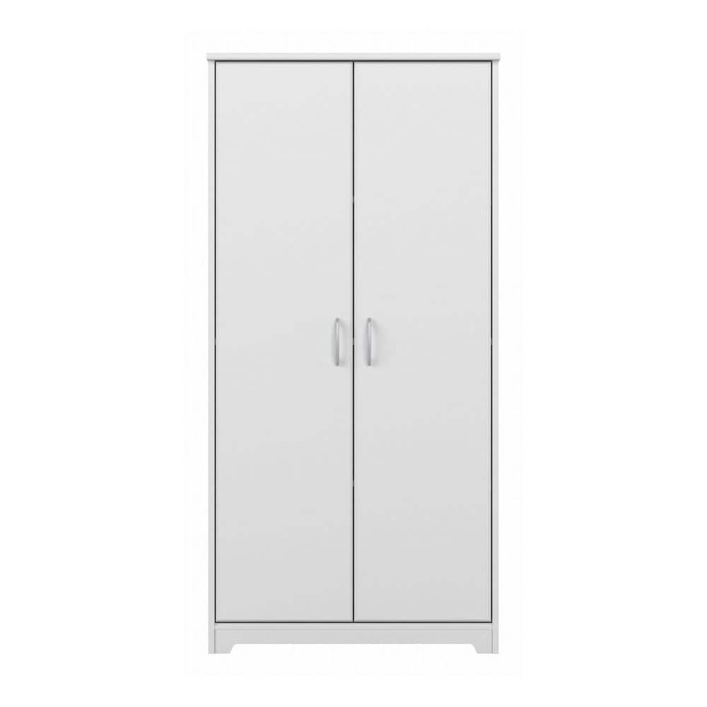 White Tall Engineered Wood Kitchen Pantry Cabinet with Doors