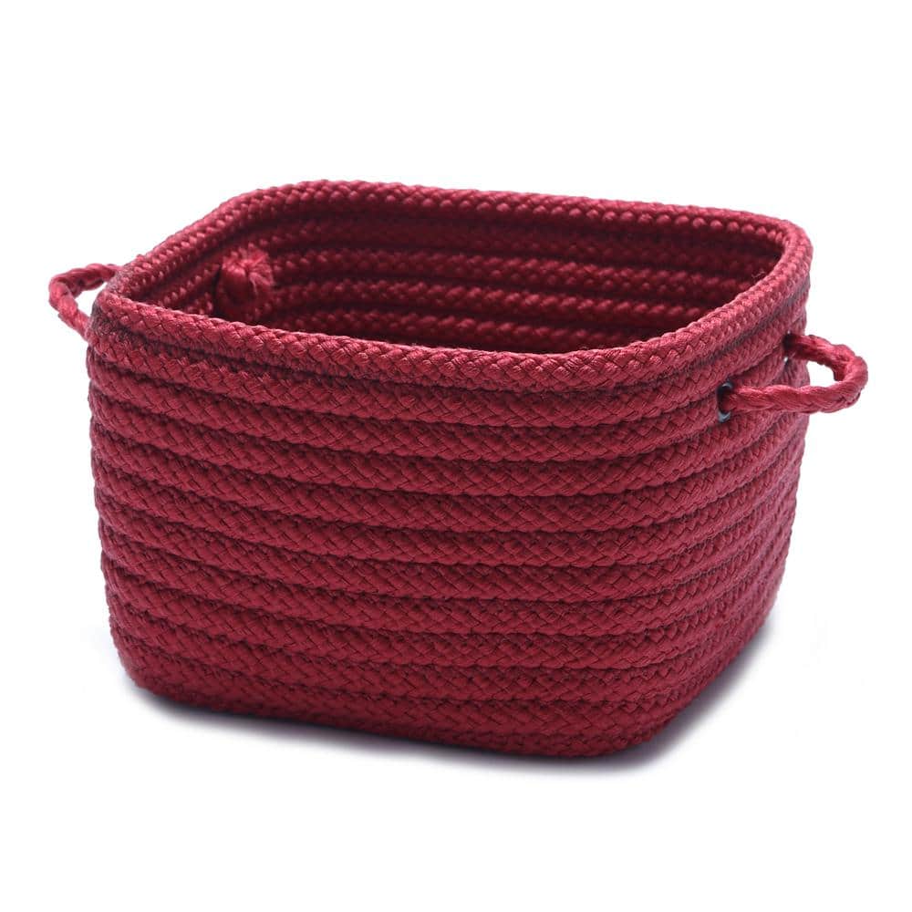 Solid Shelf Square Polypropylene Storage Basket Sangria