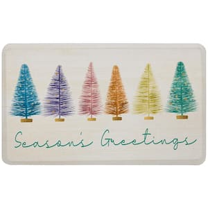Colorful Xmas Trees Multi 18 in. x 30 in. Kitchen Mat