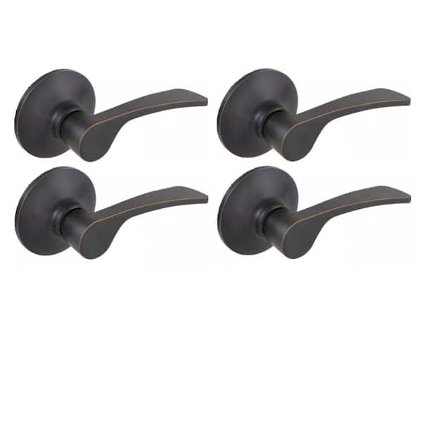 Kensington Aged Bronze Hall/Closet Door Lever (4-Pack)