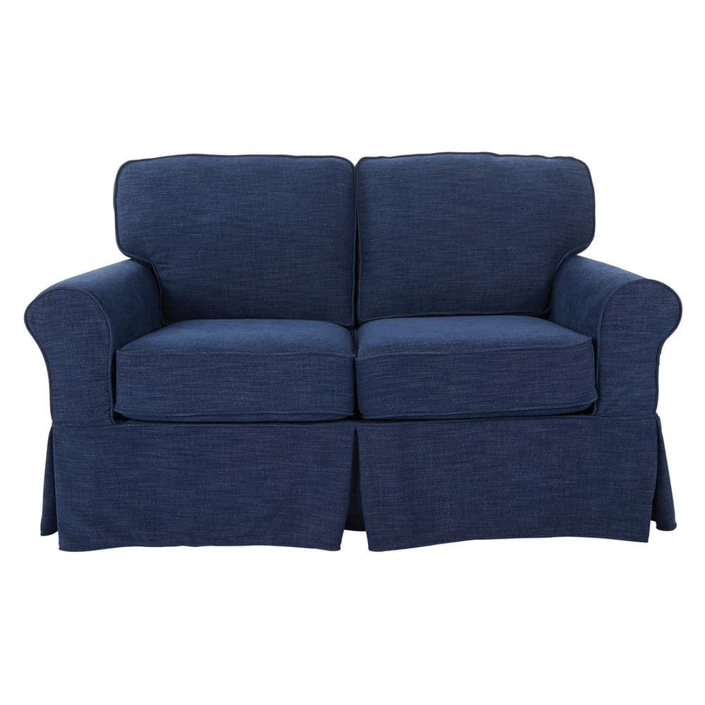 Ashton Cottage Charm Navy Blue Slipcover Loveseat