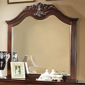 2.25 in. x 46.25 in. Arch Wooden Frame Cherry Wall Mirror