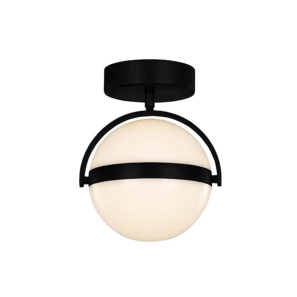 ALORA Globo 7 in. 1 Light 11-Watt Matte Black Integrated LED Flush Mount
