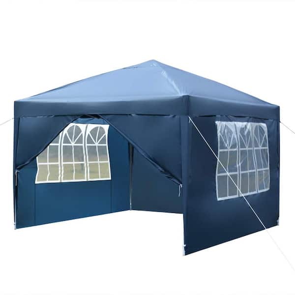 Cisvio 3 m x 3 m Two Doors and 2 Windows Practical Waterproof Right-Angle Folding Tent, Blue