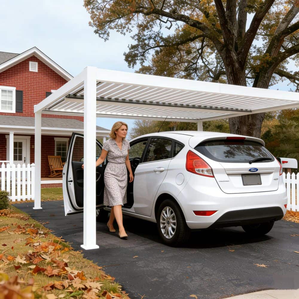 KOZYARD Elizabeth Outdoor 12 ft. x 14 ft. White Aluminum Louvered