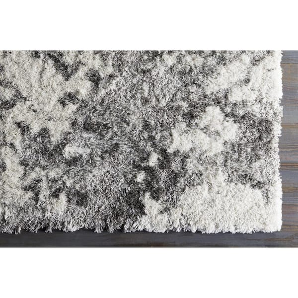 Alta Shag Light Gray Distressed 9 ft. x 12 ft. Indoor Area Rug