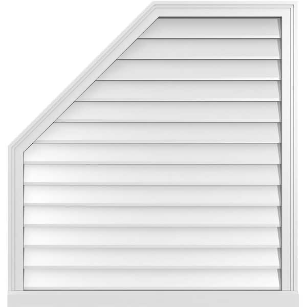 Ekena Millwork 38 in. x 40 in. Octagonal Surface Mount PVC Gable Vent: Decorative with Brickmould Sill Frame