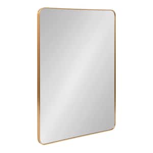 Zayda 30.00 in. W x 41.96 in. H Gold Rectangle Modern Framed Decorative Wall Mirror