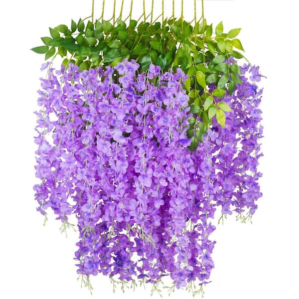 Unbranded 3.7 ft. Purple Artificial Other Wisteria Flowering Plants