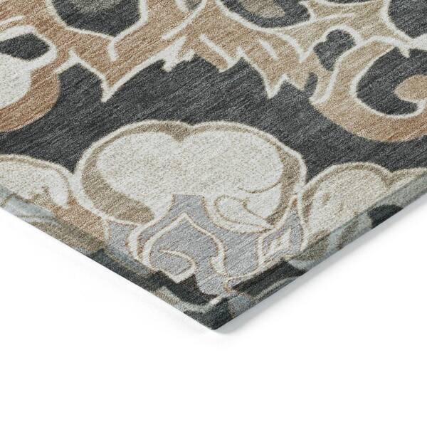 Chantille Machine Washable Indoor/Outdoor Abstract ACN1947 Charcoal 5 ft. x 7 ft. 6 in. Area Rug