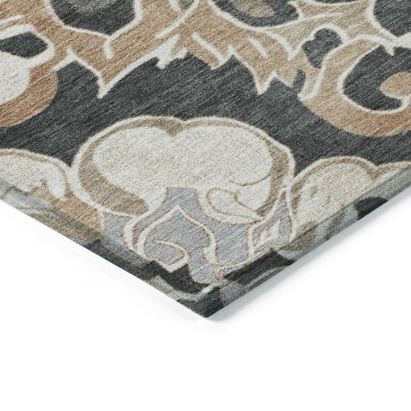 Chantille Machine Washable Indoor/Outdoor Abstract ACN1947 Charcoal 8 ft. x 10 ft. Area Rug