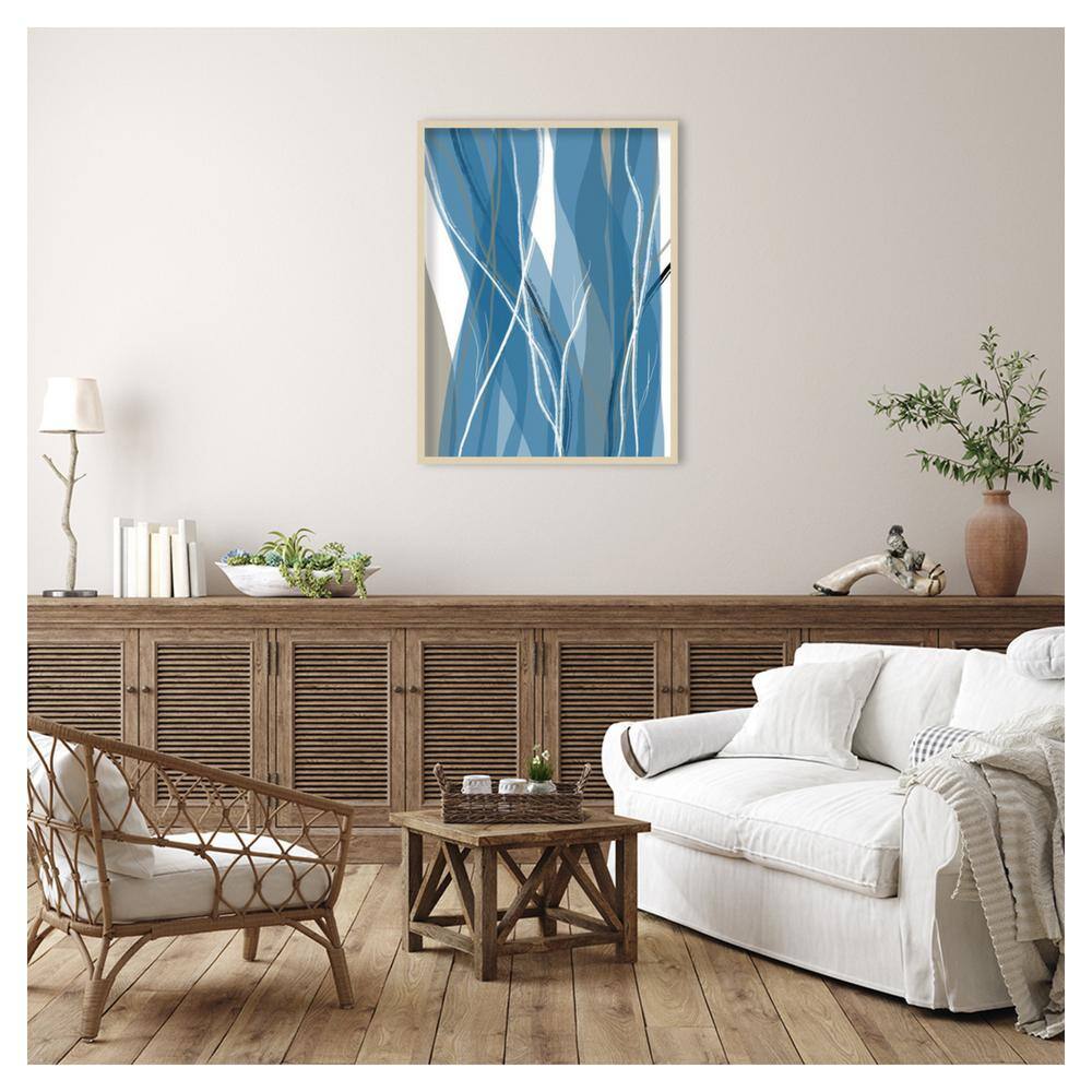 Sea Meadow III Blue and White Abstract Framed Wall Art