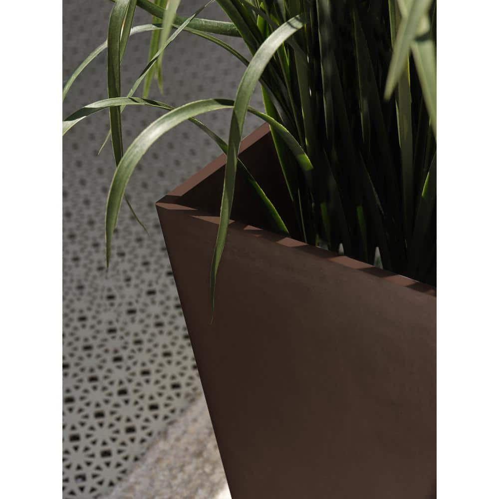 Espresso Sleek Square Tapered Modern Planter 26" High
