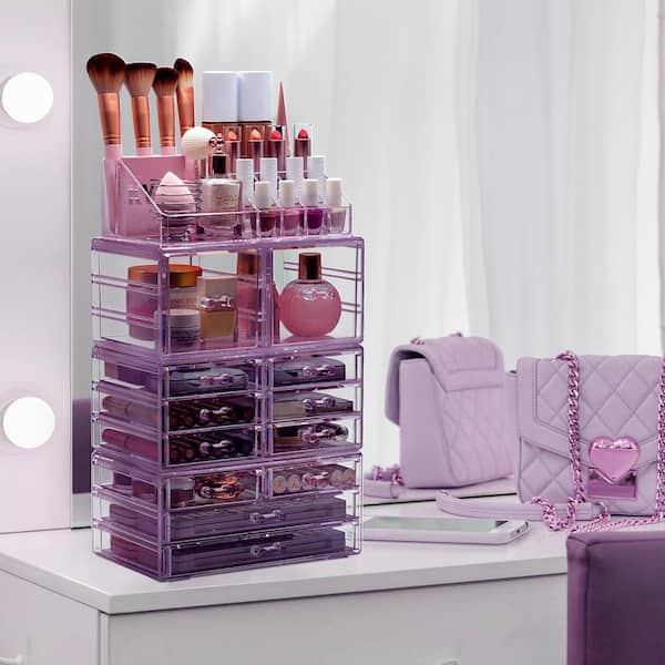 Danser hierarki Jabeth Wilson Sorbus Purple Clear Makeup Organizer MUP-SET-265PU - The Home Depot