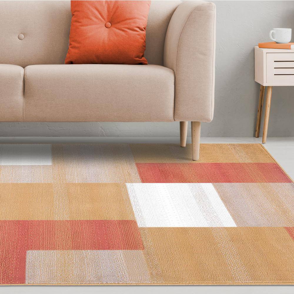 Clifton 5' x 8' Ginger Polypropylene Geometric Area Rug