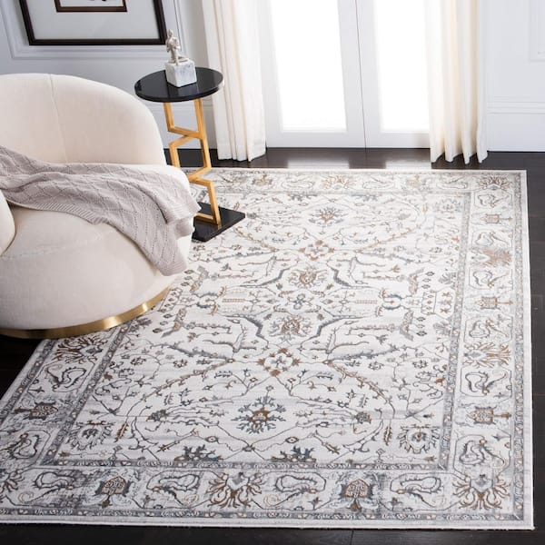 Sonoma 7 ft. x 7 ft. Ivory/Gray Ornate Border Square Area Rug
