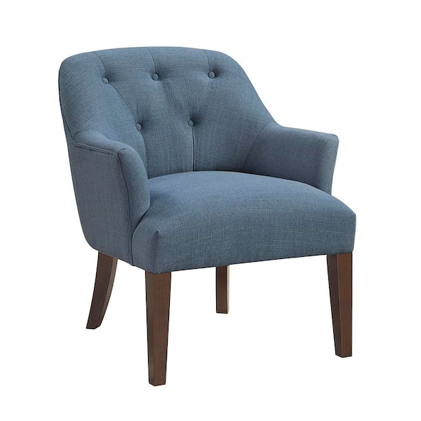 Auden Blue Textured Upholstery Button-tufted Accent Arm Chair