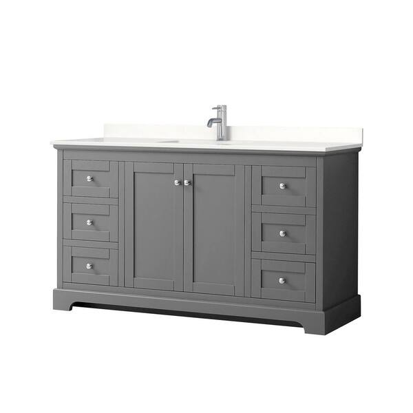 Wyndham Collection Avery 60 in. W x 22 in. D x 35 in. H Single Bath