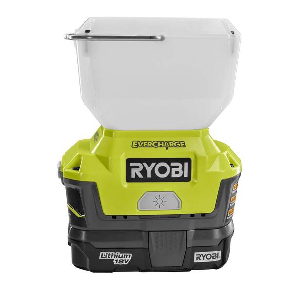 RYOBI - ONE+ 18V Lithium-Ion Cordless EVERCHARGE LED Area Light with (1) 1.3 Ah Battery and (1) Wall Mount Adaptor Charger