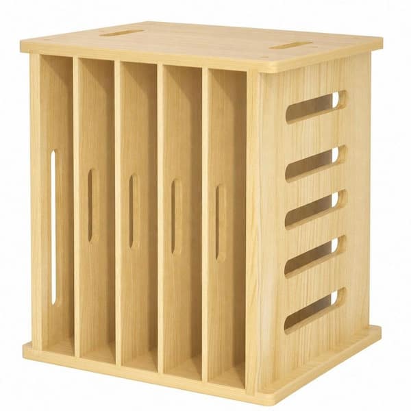 6-Tier Wood Tray Divider for Pots, Cutting Board, Pans, Baking Sheet and Cabinets Organizer, Vertical and Horizontal