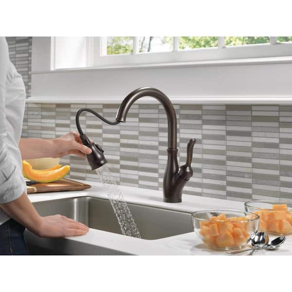 Leland Single-Handle Pull-Down Sprayer Kitchen Faucet with Touch2O and ShieldSpray Technology in Venetian Bronze
